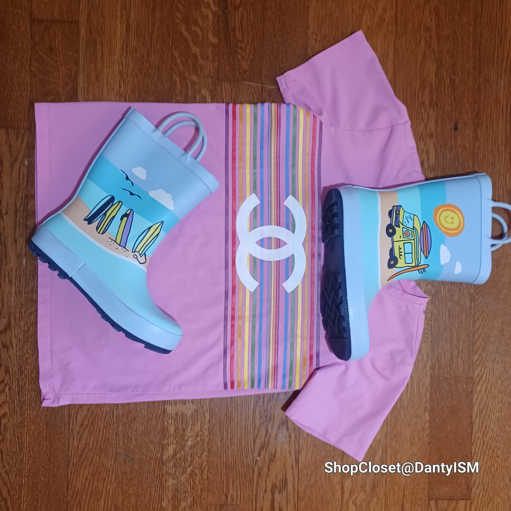 Cat & Jack Blue Kids Rain Boots with Surf Van Design - Picture 13 of 14
